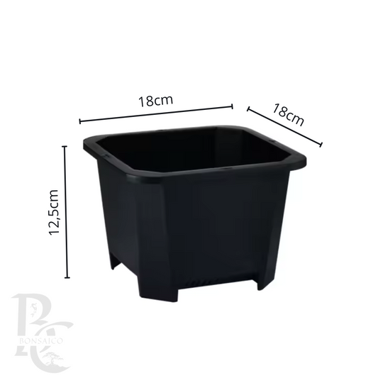 kweekpot vierkant 18cm, laag
